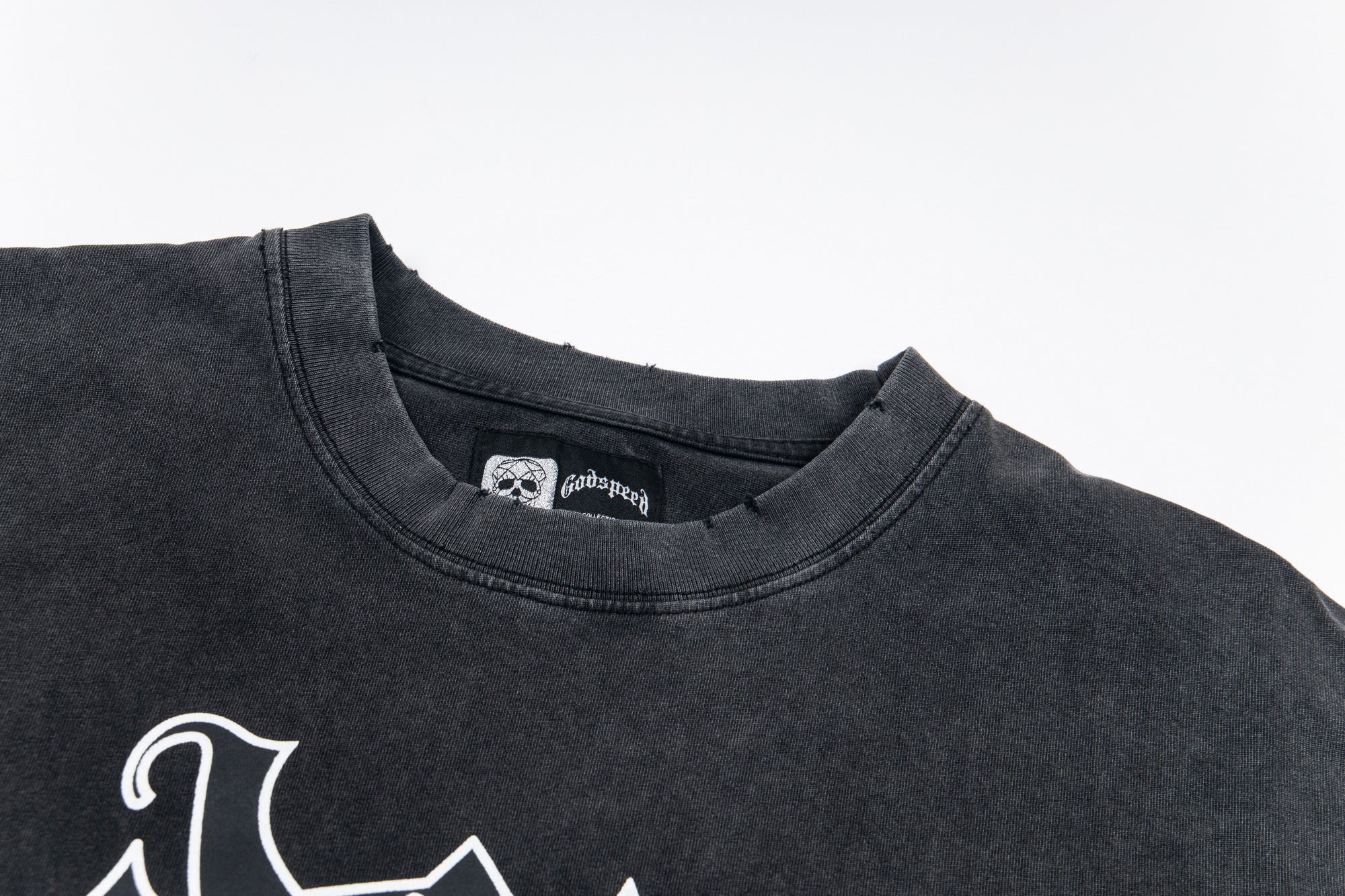 Godspeed Skull Rose Tee – Washed Black
